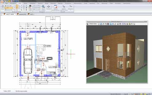 System ArCADia BIM l 7 Silnik graficzny W programie ArCADia LT można rysować i edytować płaskie dokumentacje, wczytywać podkłady rastrowe (np.