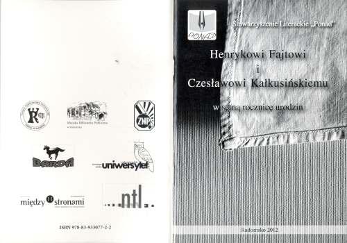 Wydanie tomiku poezji Poezja nie zna granic współczesnych poetów Powiatu Radomszczańskiego. Starostwo Powiatowe w Radomsku realizację w/w zadania zleciło Stowarzyszeniu Literackiemu PONAD w Radomsku.