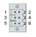 ASTOR WEJŚCIA ANALOGOWE Złącze X2 wejścia analogowe Pin Oznaczenie Pin Oznaczenie 1 AI1(U/T) 2 AI3 (U/T) 3 AGND 4 AGND 5 AI2 (U) 6 AI4 (U) Złącze X2 Dane dla wejść analogowych Cecha Wartość Opis