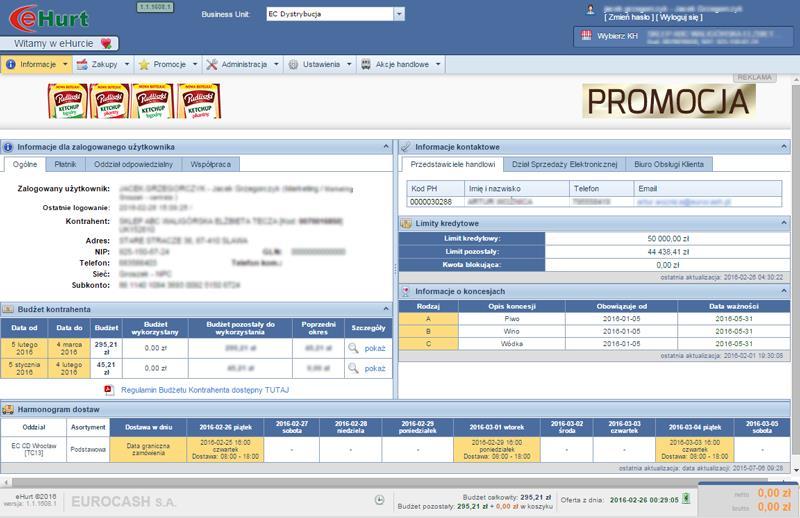 Dodatkowe korzyści z przystąpienia do sieci Warunki handlowe ehurt - elektroniczny system