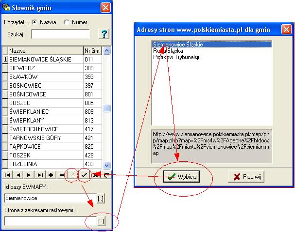 Ustawienia sieci LAN (w wyjątkowych przypadkach przycisk Zaawansowane, ustawienia dla serwera proxy HTTP). Pola Adres strony z danymi oraz Adres strony z usługą należy pozostawić niezmienione.