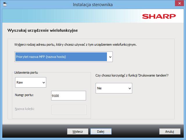 Spis treści Windows / Wybierz oprogramowanie do zainstalowania Instalacja sterownika drukarki / sterownika pc-fax (procedura wspólna) Instalacja własna Wyszukaj urządzenie i zainstaluj sterownik 1 Po