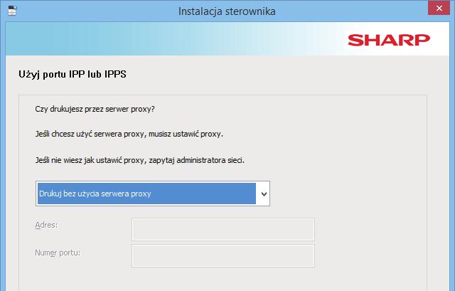 Spis treści Windows / Wybierz oprogramowanie do zainstalowania Instalacja sterownika drukarki / sterownika pc-fax (procedura wspólna) Instalacja własna Drukowanie z wykorzystaniem funkcji IPP lub SSL