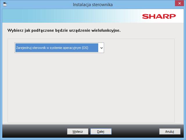 Spis treści Windows / Wybierz oprogramowanie do zainstalowania Instalacja sterownika drukarki / sterownika pc-fax (procedura wspólna) Instalacja własna Instalacja wyłącznie sterownika Nie przewiduje