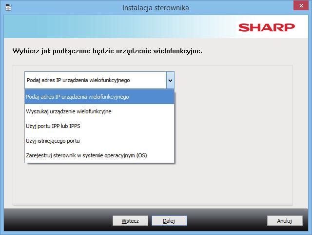 Spis treści Windows / Wybierz oprogramowanie do zainstalowania Instalacja sterownika drukarki / sterownika pc-fax (procedura wspólna) Instalacja własna Instalacja własna umożliwia dokonywanie