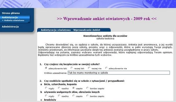 Internetowy system