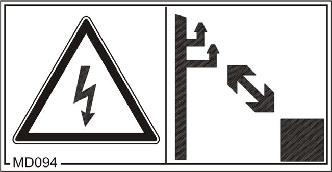 Ogólne wskazówki dotyczące bezpieczeństwa MD 094 Niebezpieczeństwo porażenia prądem elektrycznym lub niebezpieczeństwo pożaru spowodowane przez przypadkowe dotknięcie przewodów napowietrznych sieci