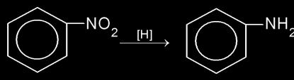 Związki nitrowe redukują się do amin pierwszorzędowych.