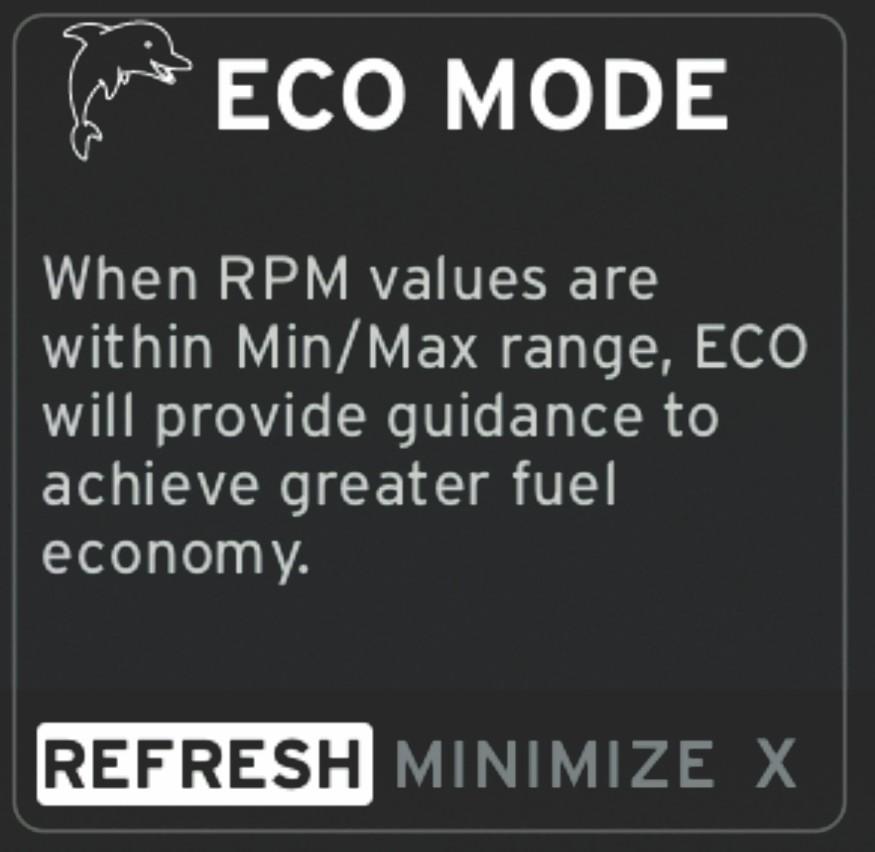 Rozdził 3 - Informcje ogólne i osług ekrnu Pozycj X umożliwi zmknięcie progrmu tryu ECO Mode (Try ECO) orz usunięcie wrtości docelowych prędkości orotowej i trymu z oszru dnych trwłych.