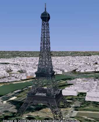 Heleny w programie Google Earth na zdjęciu satelitarnym i na obrazie trójwymiarowym.