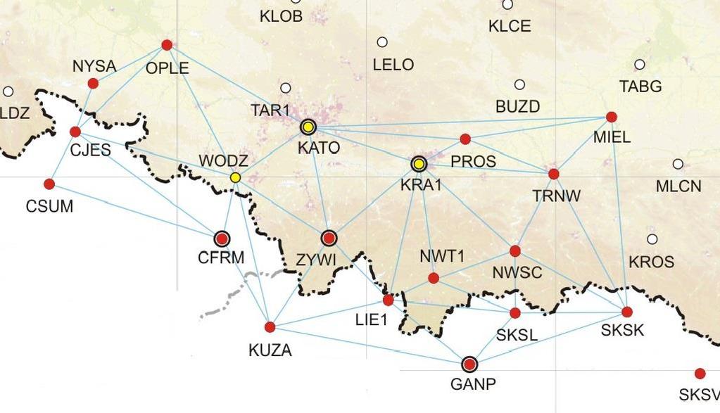 NAWGEO (śląskie, małopolskie, opolskie) Port 2103 Źródło danych NTRIP SLASK_VRS_3_1 Format danych RTCM 10403.