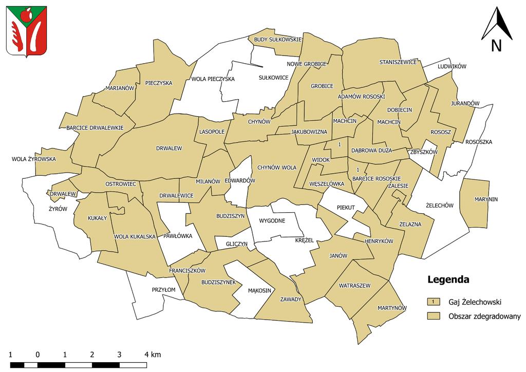 Mapa 14 Granice wyznaczonego obszaru zdegradowanego