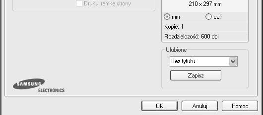 Używaj czcionek drukarki: Gdy zaznaczona jest opcja Użyj czcionek drukarki, drukarka będzie używać czcionek przechowywanych w pamięci w celu wydrukowania dokumentu, zamiast pobierać czcionki użyte w