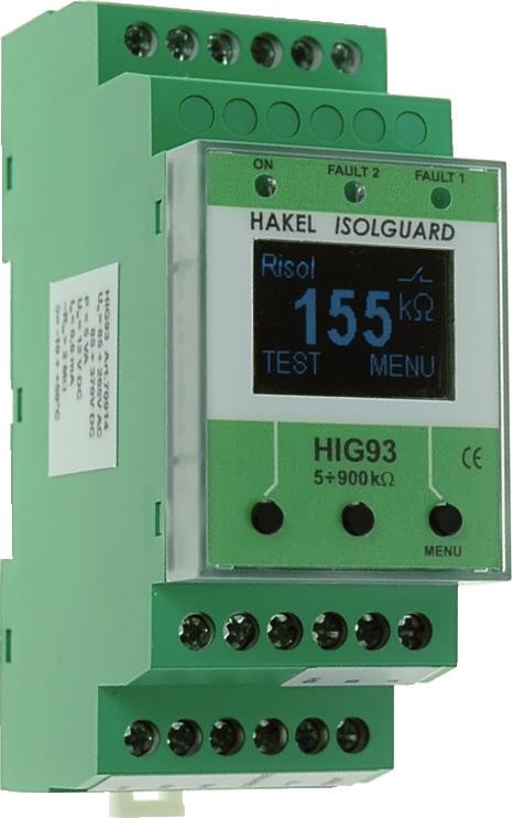 T Przekaźniki kontroli stanu izolacji ISOLGUARD HIG93T, HIG93T/N Przekaźniki kontroli stanu izolacji produkcji firmy HAKEL typu ISOLGUARD HIG93T, HIG93T/N są przeznaczone do monitorowania stanu