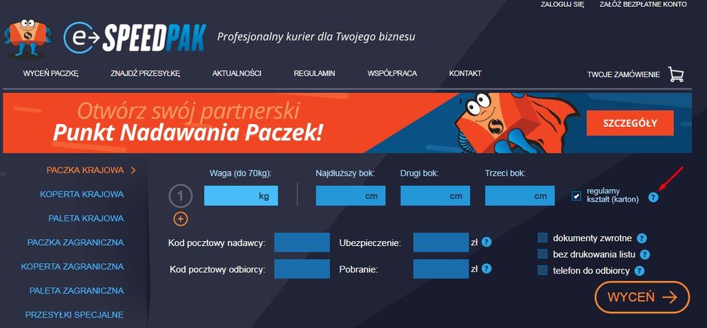 - paczka dłużycowa Przesyłka długa (najdłuższy bok musi przekraczać 201cm) ale stosunkowo lekka (maksymalna waga do 50kg) - paleta euro Standardowa przesyłka paletowa o wadze pow.