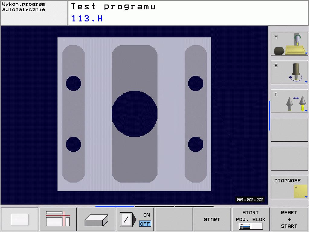 Przegląd: Perspektywy prezentacji W trybach pracy przebiegu programu i w trybie pracy test programu TNC ukazuje następujące softkeys. Widok widok z góry Softkey 11.