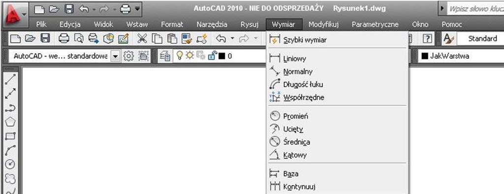 Rysunek 1.2 Górne menu rozwijalne Wstążka składa się z kart, na których zlokalizowane są panele.