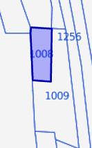 Działka nr 1008 posiada kształt zbliżony do prostokąta o średnich wymiarach (około): 9 x 22m.