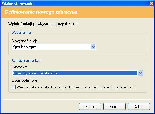 symulacja myszy mamy do dyspozycji emulacje pięcio przyciskowej myszki z rolką uruchomienie aplikacji wybieramy