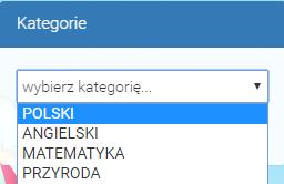 Aby wybrać interesującą nas kategorię, klikamy np. Matematyka w tabeli głównej.