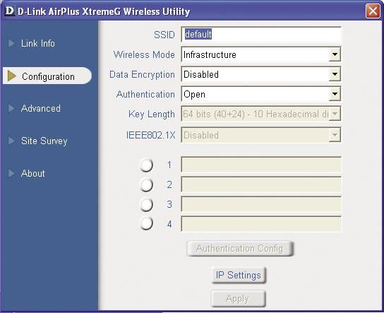 Dodatek B Używanie programu AirPlus Xtreme G Utility (kontynuacja) SSID: Identyfikator zestawu usług, czyli nazwa przypisana danej sieci bezprzewodowej.