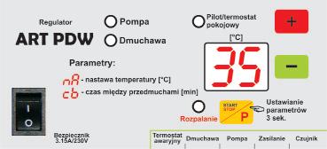 Termostat aktywny (grzanie w pomieszczeniu, zwarte styki termostatu pokojowego) Jeśli temperatura żądana (ustawiona na termostacie) jest większa od temperatury w danym pomieszczeniu w którym znajduje