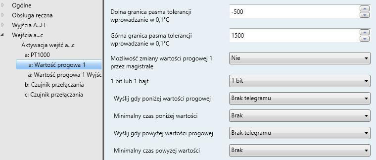 3.2.4.4.5 Okno parametrów a: Wartość progowa 1 Poniższe informacje dotyczą również opcji Wartość progowa 2.