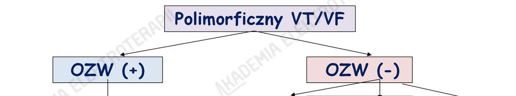 Polimorficzny VT/VF OZW (+) Leczenie OZW Ocena LVEF