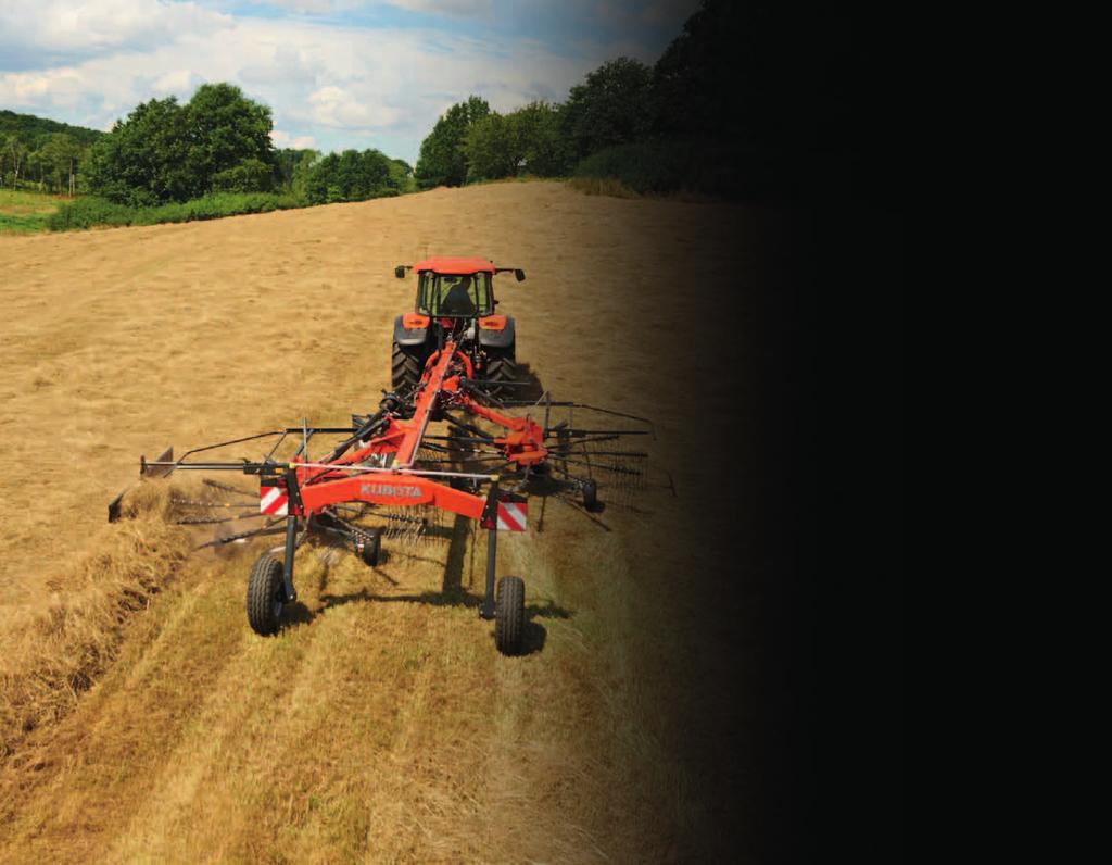 NOŚCI Kubota RA2069 EVO- RA2069 VARIO Duże zachodzenie obydwu karuzel zapewnia dokładne zgrabianie.
