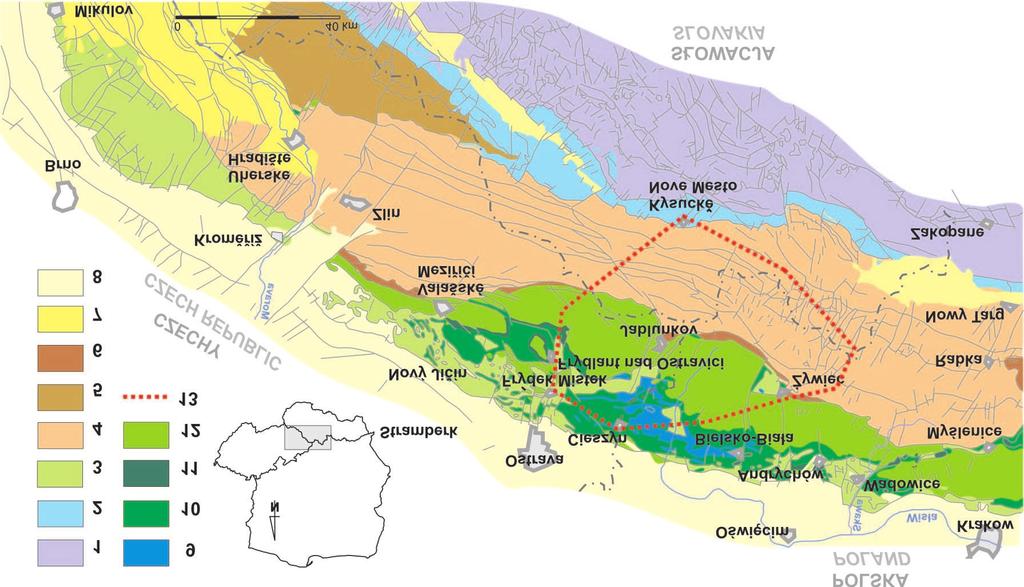 Ryc. 1. Lokalizacja najwa niejszych obiektów geologicznych geoparku Fig. 1. Location of the most important geological objects in the geopark Ryc. 2.