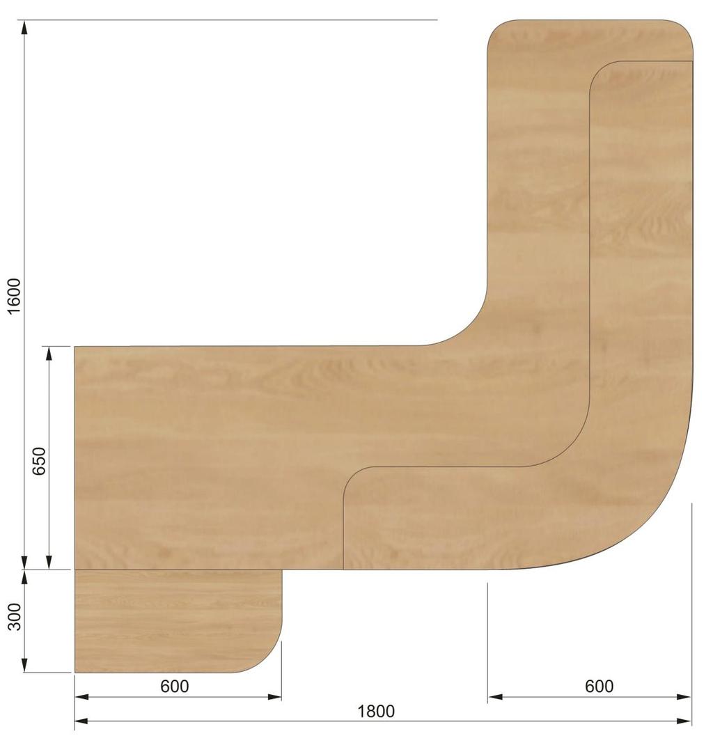 - 13 Rys.13 6.2.0 SKŁAD W skład biurka wchodzi : 1. Kontener wys. 600 mm x szer. 430 mm. x gł. 550 mm. szt.