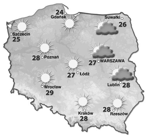 b) Przeanalizuj mapy pogody i zapisz, jaki jest związek między długością dnia a temperaturą powietrza w różnych porach roku. 5.