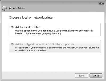 3. Kliknij pozycję Add a network, wireless or Bluetooth printer