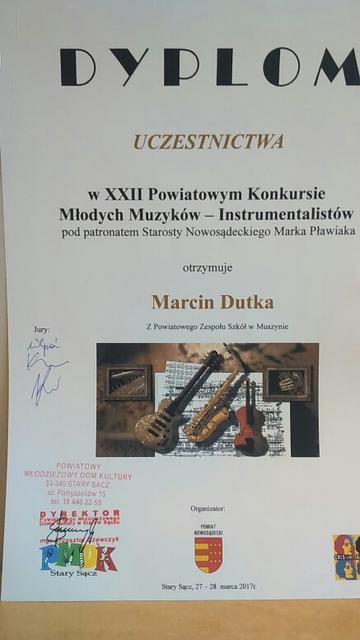 Annę Bursztyńską-Rucką XXII Powiatowy Konkurs Młodych Muzyków