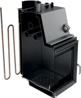 * wbudowany szyber reguluje siłę ciągu komina built-in damper regulates the strength of the chimney draft eingebauter Schieber dank dem der Kaminzug regulierbar ist Встроенный шибер Uchwyty pomagają