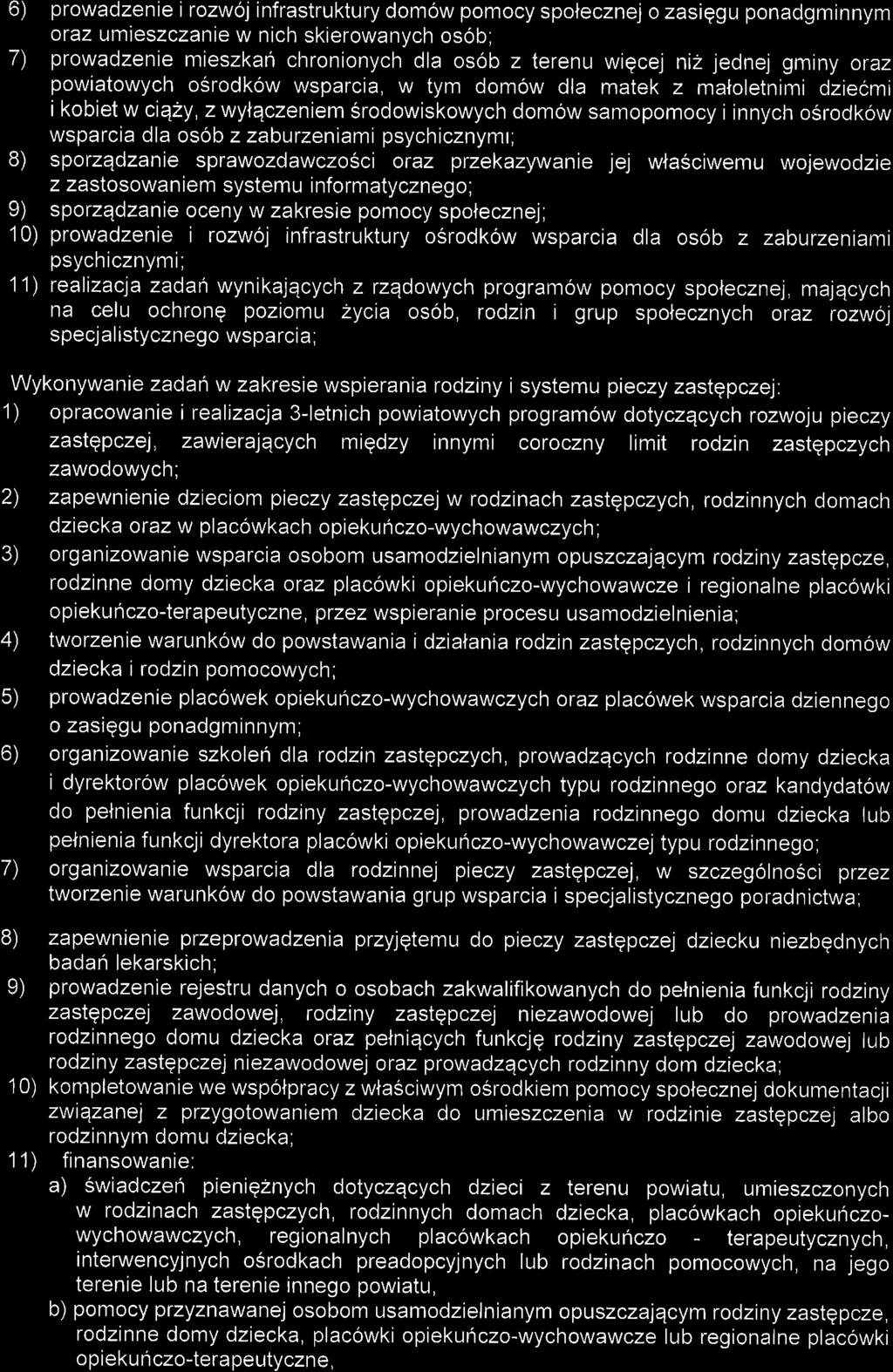 6) prwadzenie i rzwj infrastruktury dmw pmcy splecznej zasiqgu pnadgminnym raz umieszczanie w nich skierwanych sb; 7) prwadzenie mieszkan chrninych dla sb z terenu wigcej niz jednej gminy raz