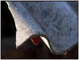 Zdjęcie 2 Płyty faliste azbestowo cementowe b) płyty prasowane płaskie o zbliżonej zawartości azbestu, c) płyty KARO dachowe pokrycia, Zdjęcie 3 Płyty płaskie prasowane tzw.