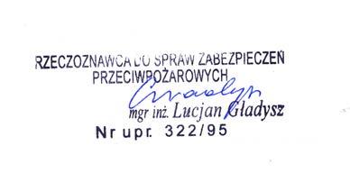 Wyjść ewakuacyjnych albo okien dla ekip ratowniczych, Wyłączników i tablic rozdzielczych prądu elektrycznego oraz kurków głównych instalacji gazowej. 5.