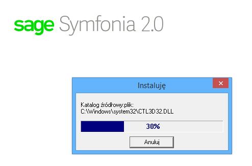 Instalacja programu Sage Symfonia 2.0 e-deklaracje 6 Rys. 10 Dialogi postępu instalacji.