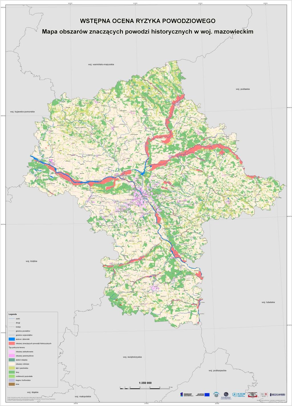 2.3.2. Obszar województwa mazowieckiego źródło Wstępna ocena ryzyka powodziowego