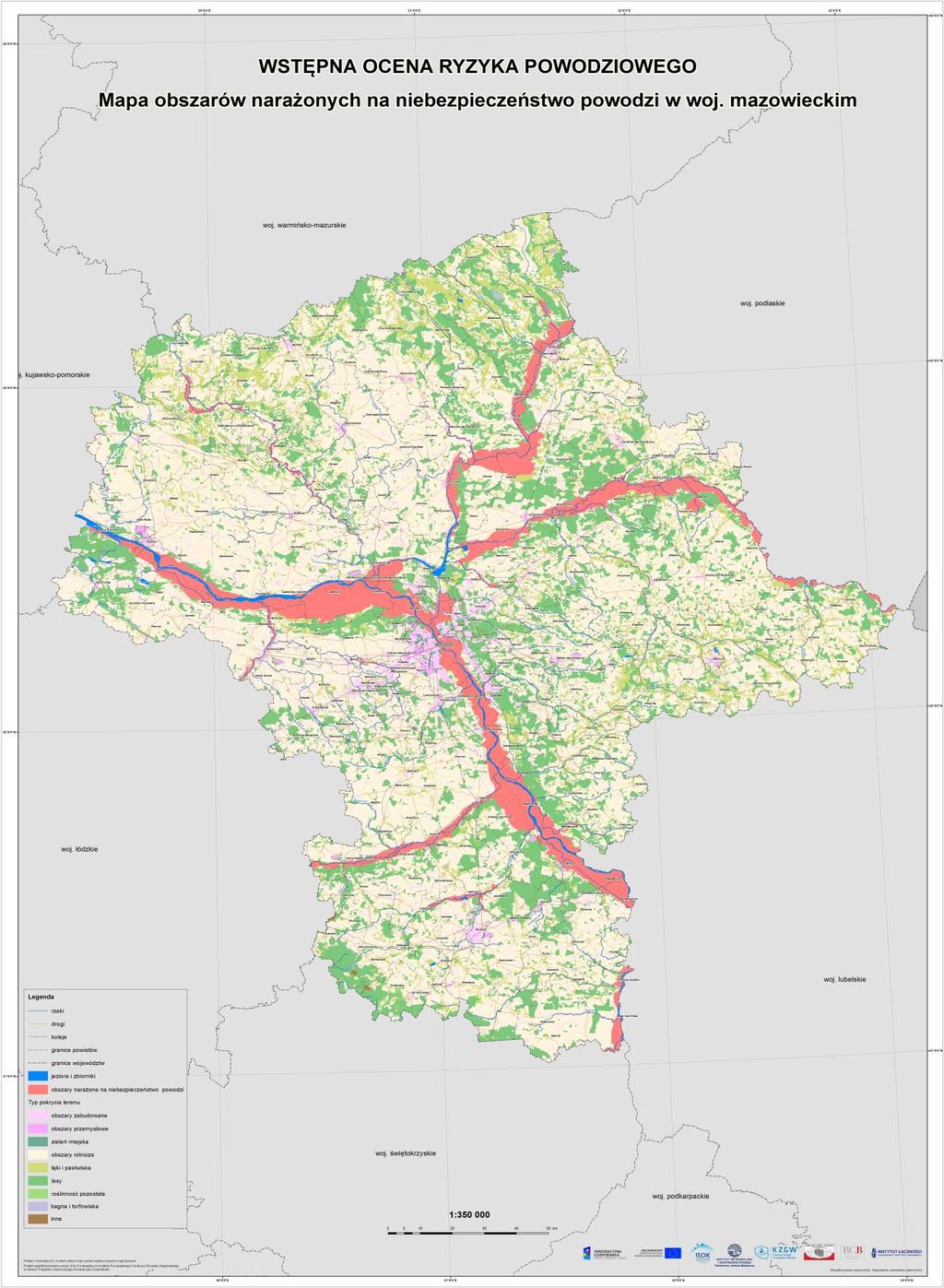 2.2.2. Obszar województwa mazowieckiego Źródło Wstępna ocena ryzyka powodziowego