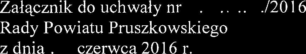 Załącznik do uchwały ru XbiJlk. 46.g./2016 Rady Powiatu Pruszkowskiego z dnia?r8 czerwca 2016 r.