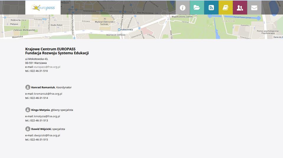 Zadania Krajowego Centrum Europass w Polsce: współpraca w ramach sieci koordynowanej przez KE (36NEC); koordynowanie, we współpracy z właściwymi organami krajowymi, działań związanych z