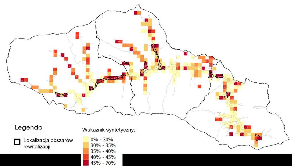 rewitalizacji na tle wskaźnika syntetycznego Źródło: opracowanie własne