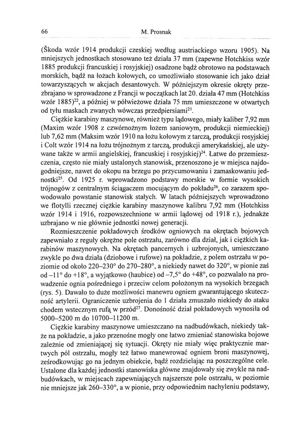66 M. Prosnak (Skoda wzór 1914 produkcji czeskiej według austriackiego wzoru 1905).