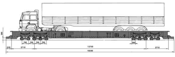 Rys.2. Wagon z ciągnikiem siodłowym i naczepą typu Saadkmss Źródło: www.gbrx.com, (dostęp dnia15.08.2012).