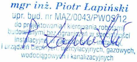 - poziome przewody odpływowe - przez zalanie wodą powyżej kolana łączącego pionu z poziomem, - podejścia i piony kanalizacyjne - w czasie swobodnego przepływu.