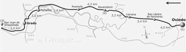 Etap 1 Oviedo - San Juan de Villapañada (27.6 km) Oviedo Mieszk.: 212000 Wys.: 218 m.n.p.m. Do Bolguina: 6.8 km Do Santiago de Compostela: 310.3 km Refugio El Salvador Oviedo - całoroczne, www.