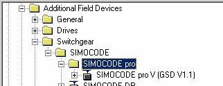 Obraz Wskazówka SIMOCODE pro jest zintegrowany z systemem jako normalny Slave za pomoc