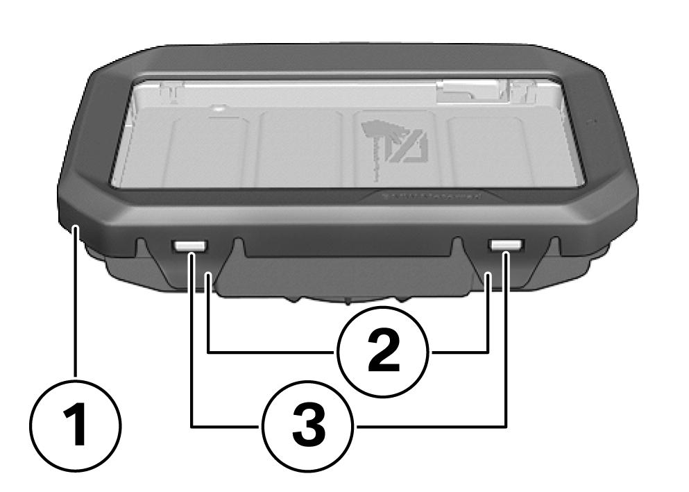 Smartphone Cradle Zamykanie Tylko całkowite zamknięcie pokrywy zapobiega wnikaniu wody rozpryskowej. Używać tylko smartfonu bez etui. Zamknąć pokrywę 1.